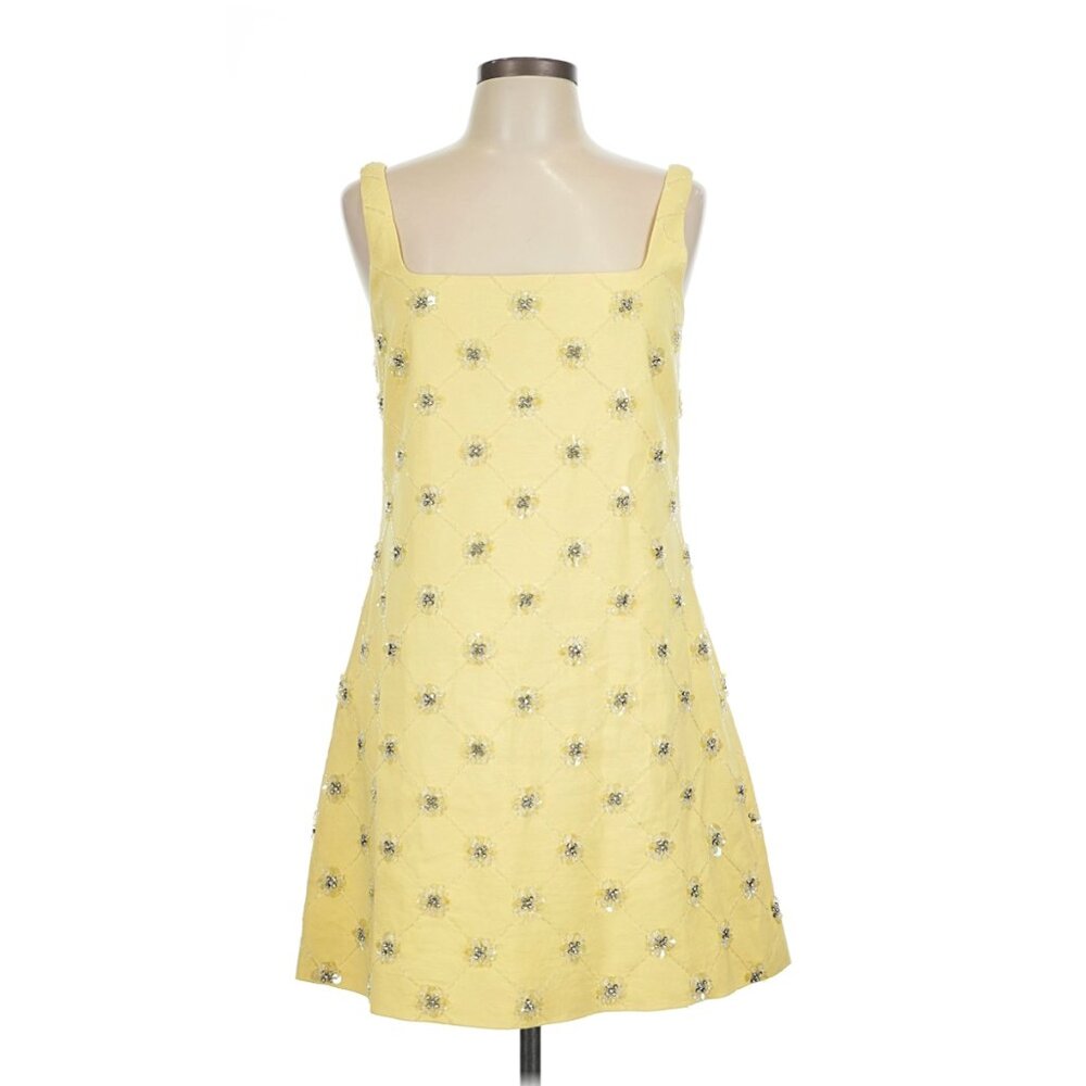 Tanya Taylor Barton Dress Linen Yellow
